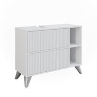 WASCHBECKENUNTERSCHRANK Leano Weiß 80 x 62 cm mit 2 Schubladen - Weiß, Holzwerkstoff (80/62/30cm) - Vicco