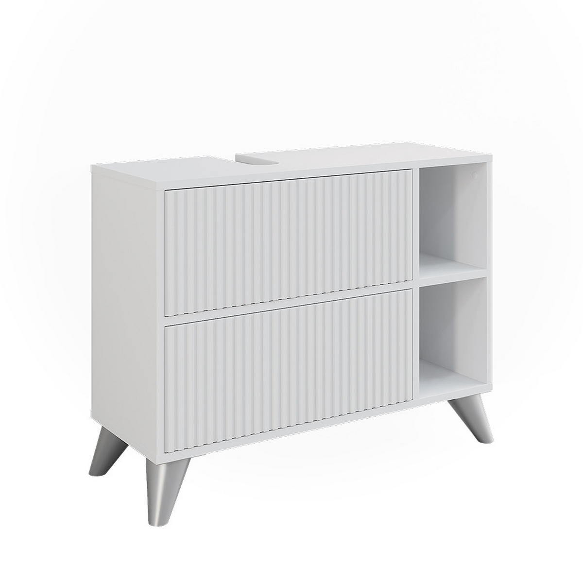 WASCHBECKENUNTERSCHRANK Leano Weiß 80 x 62 cm mit 2 Schubladen - Weiß, Holzwerkstoff (80/62/30cm) - Vicco