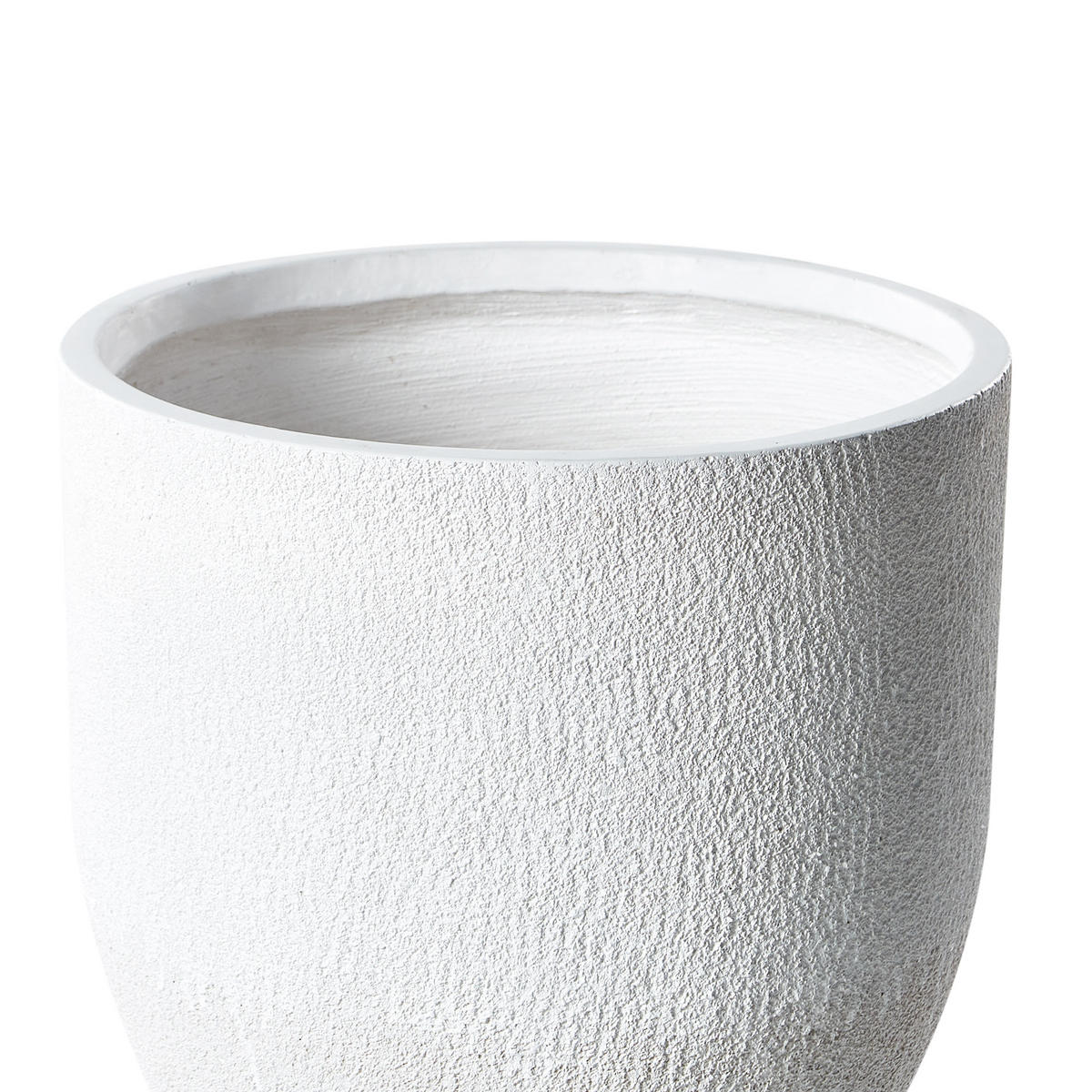 BLUMENTOPF Weiß Kannia - Weiß, Naturmaterialen (46cm) - Beliani