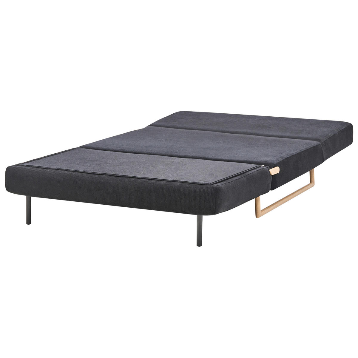 SCHLAFSOFA 2-Sitzer Stoff Schwarz Jerslev - Hellbraun/Schwarz, Textil (120/87/84cm) - Beliani