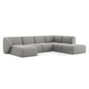 WOHNLANDSCHAFT Bouclé Stoff Grau - Hellgrau/Schwarz, Holzwerkstoff/Kunststoff (325/75/236cm) - Makamii