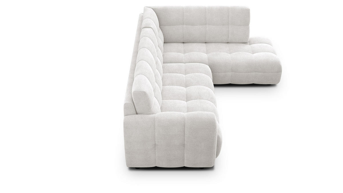 ECKSOFA MELLOW 5-Sitzer, creme - Creme/Schwarz, Holz/Textil (283/191cm) - Courtois Laville