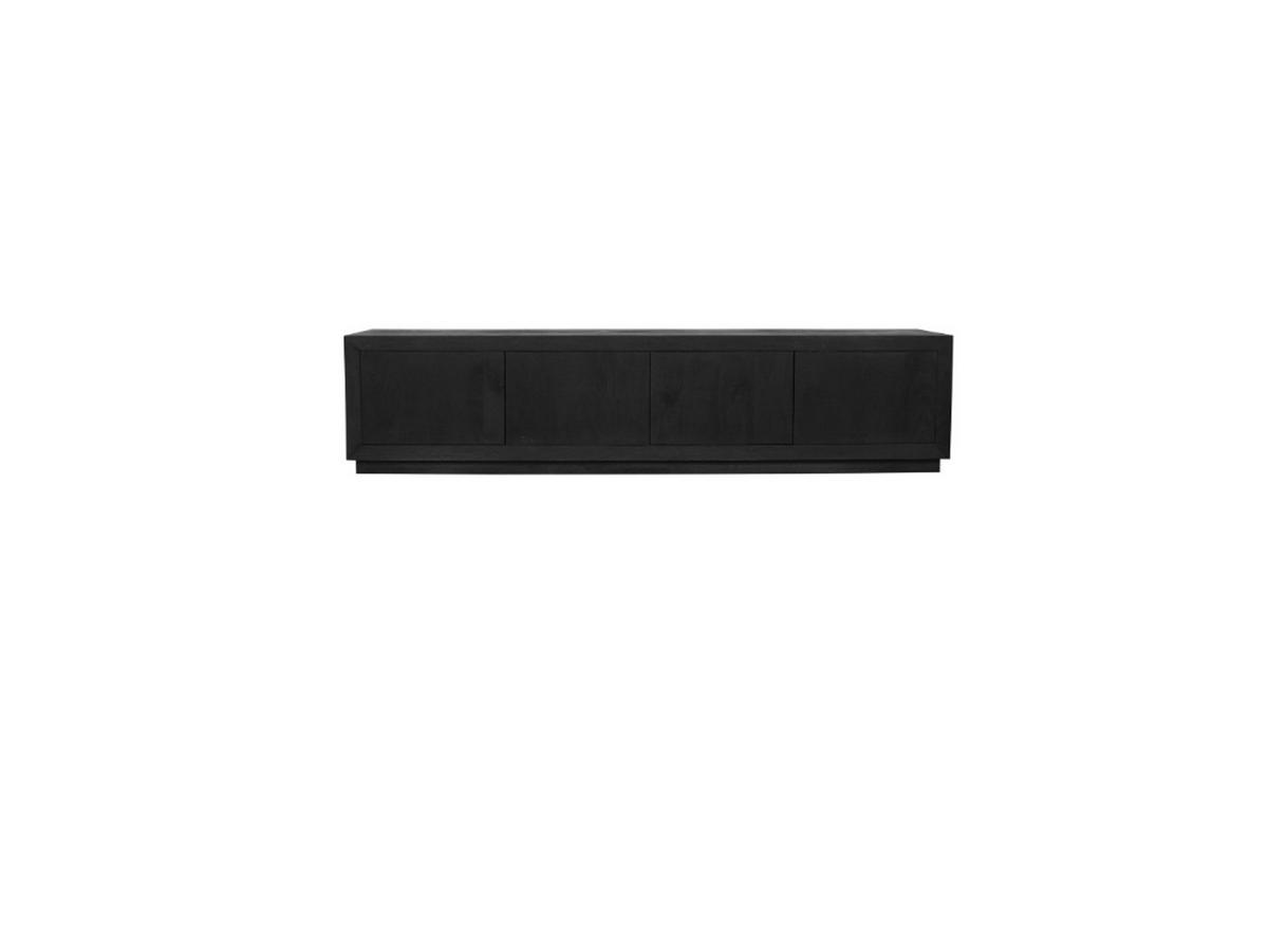 LOWBOARD Leuven Mangoholz 200 cm / 45 cm Schwarz - Schwarz, Holz (200/46/42cm) - Villa Möbel