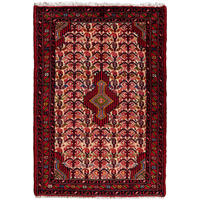 ORIENTTEPPICH handgeknüpft Assadabad Beige, Rot 102/70 cm Schurwolle - Beige/Rot, Textil (70/102cm) - Looma