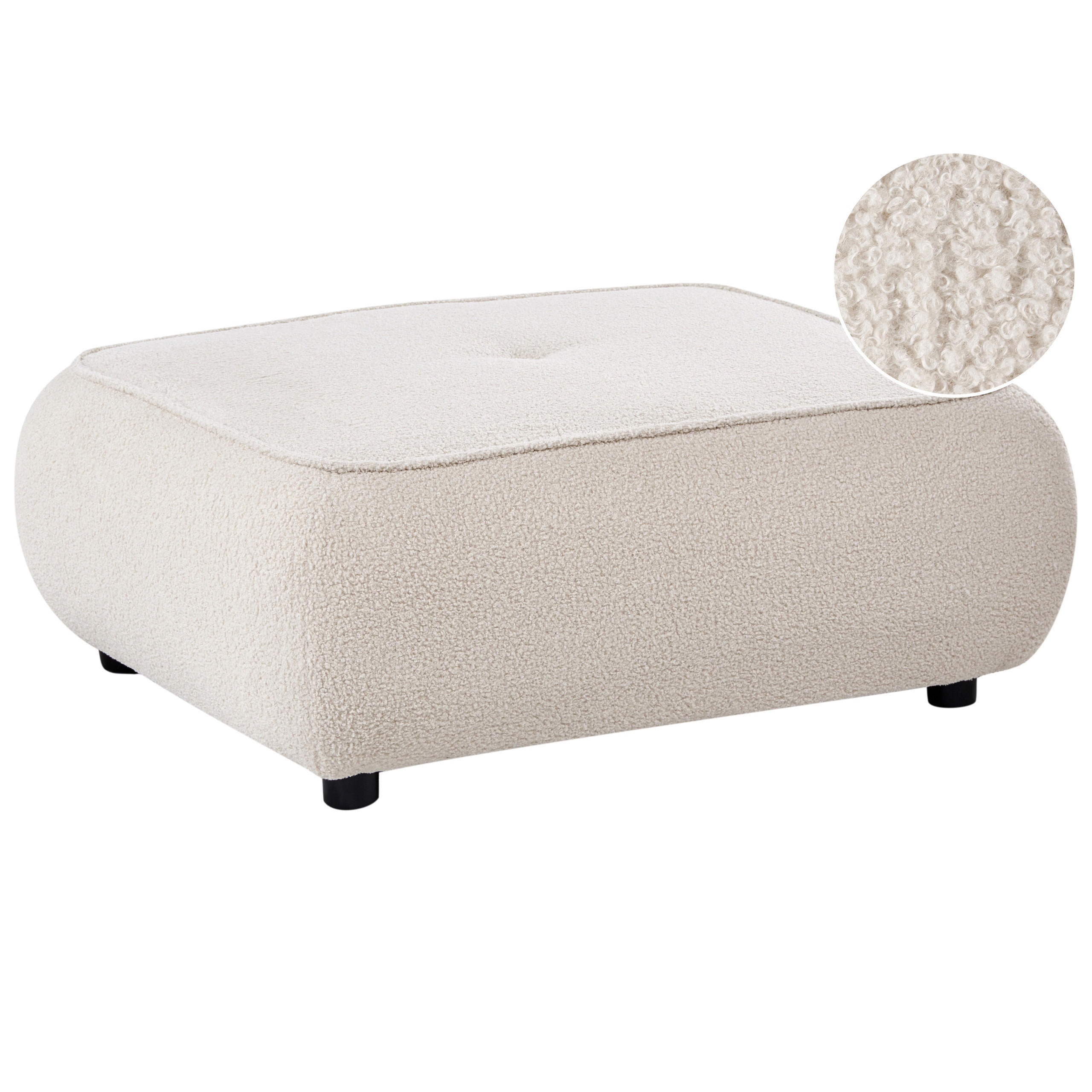 OTTOMANE Bouclé Cremeweiß Salla - Creme, Textil (96/43/78cm) - Beliani