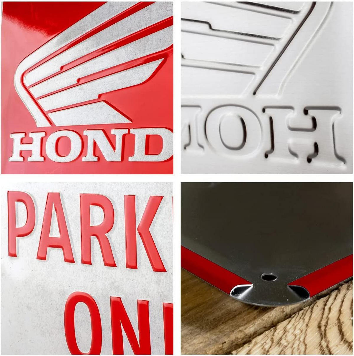 BLECHSCHILD 30/40 cm Honda MC Parking Only - Multicolor, Metall (30/40/0.2cm) - Nostalgic-Art
