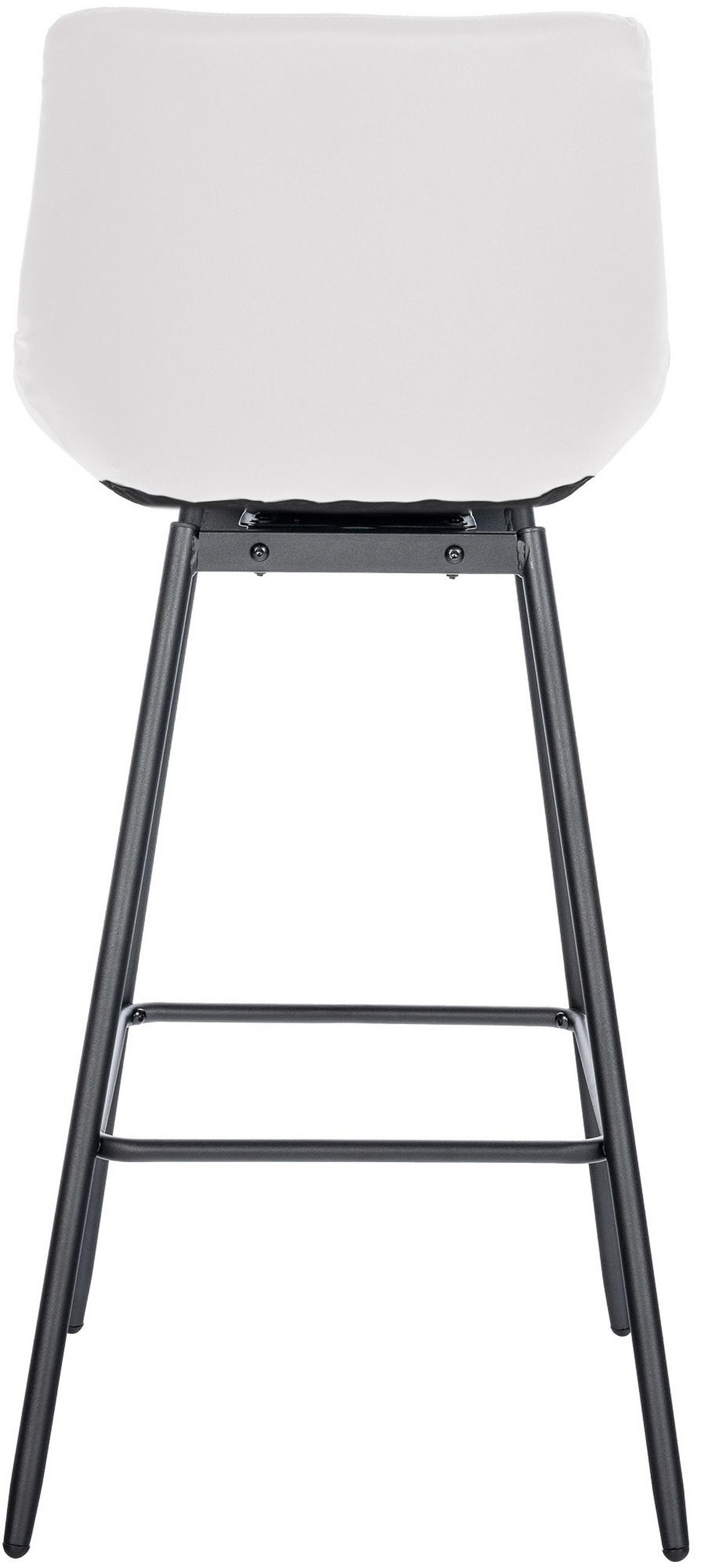 BARHOCKER Lederlook weiß - Schwarz/Weiß, Textil/Metall (49/105/56cm) - CLP