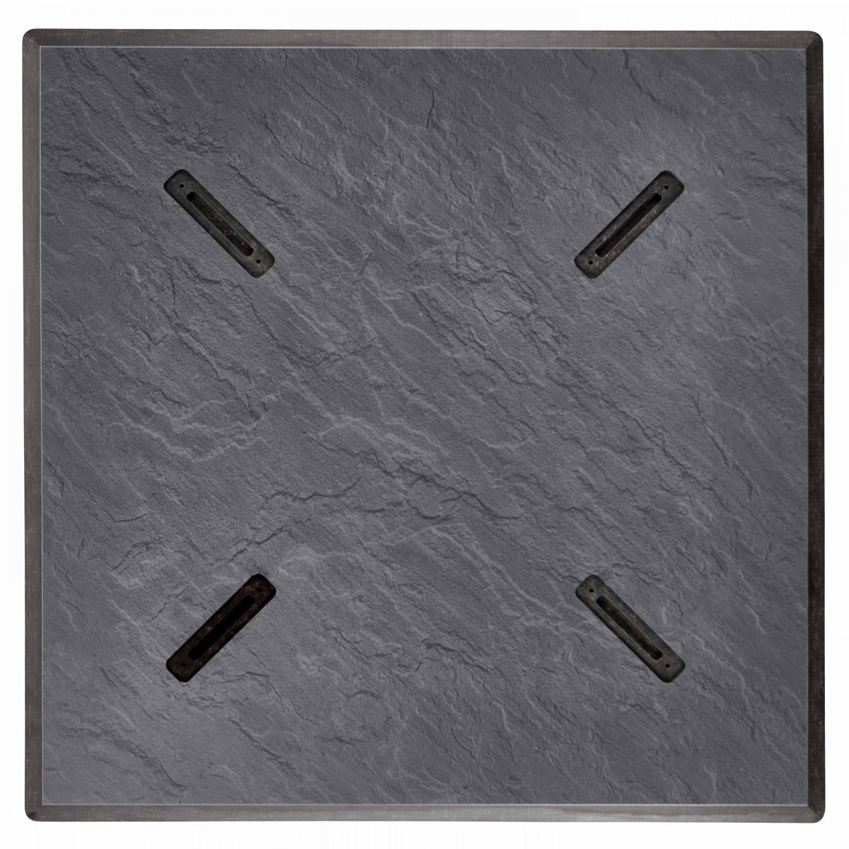 TISCHPLATTE 60 x 60 cm, Dunkelgrau - Hellgrau, Kunststoff (60/1.25/60cm) - Oviala