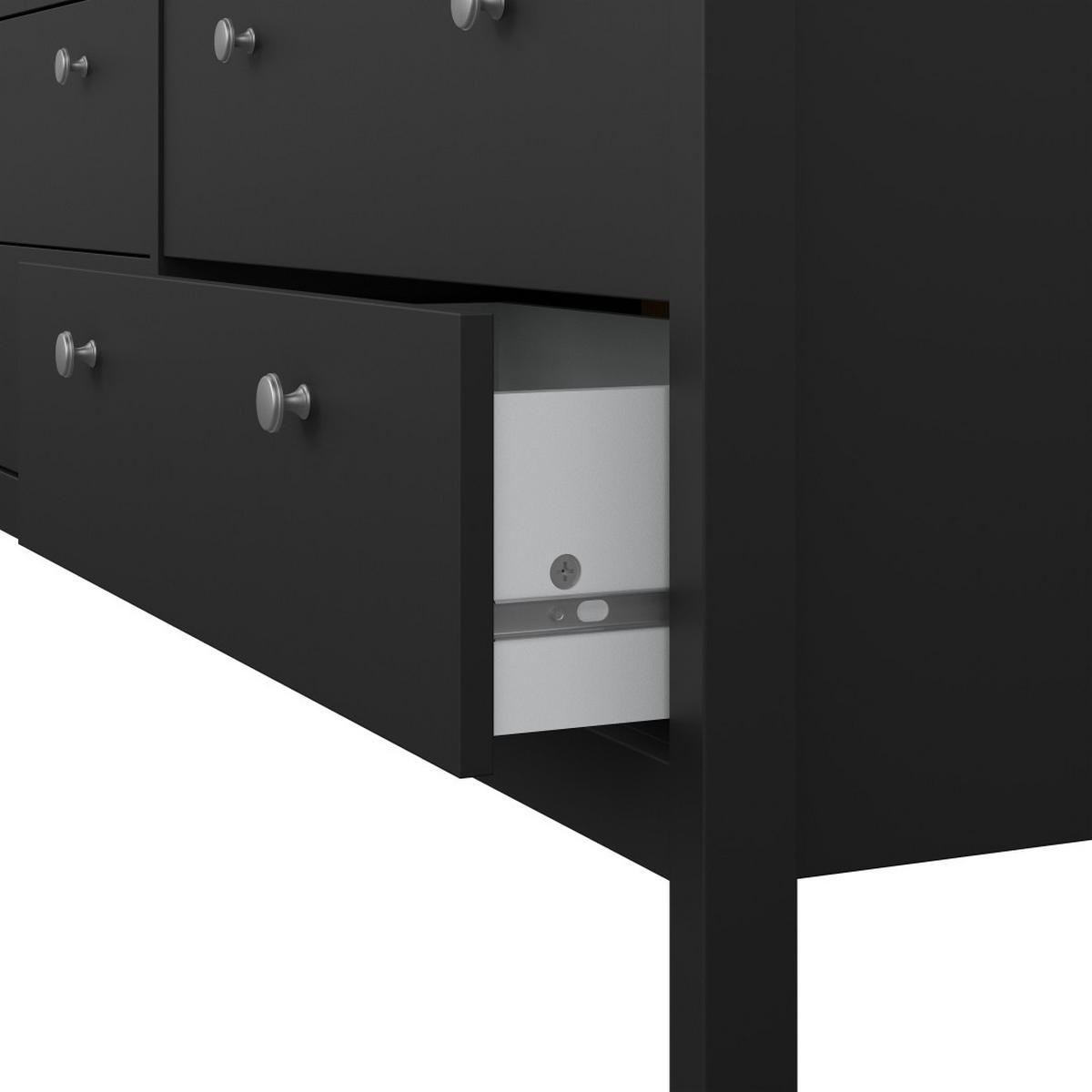 KOMMODE, Madrid, Schwarz, Melamin., 160 x 39 x 80 cm - Schwarz, Holzwerkstoff (160/80/39cm) - ebuy24