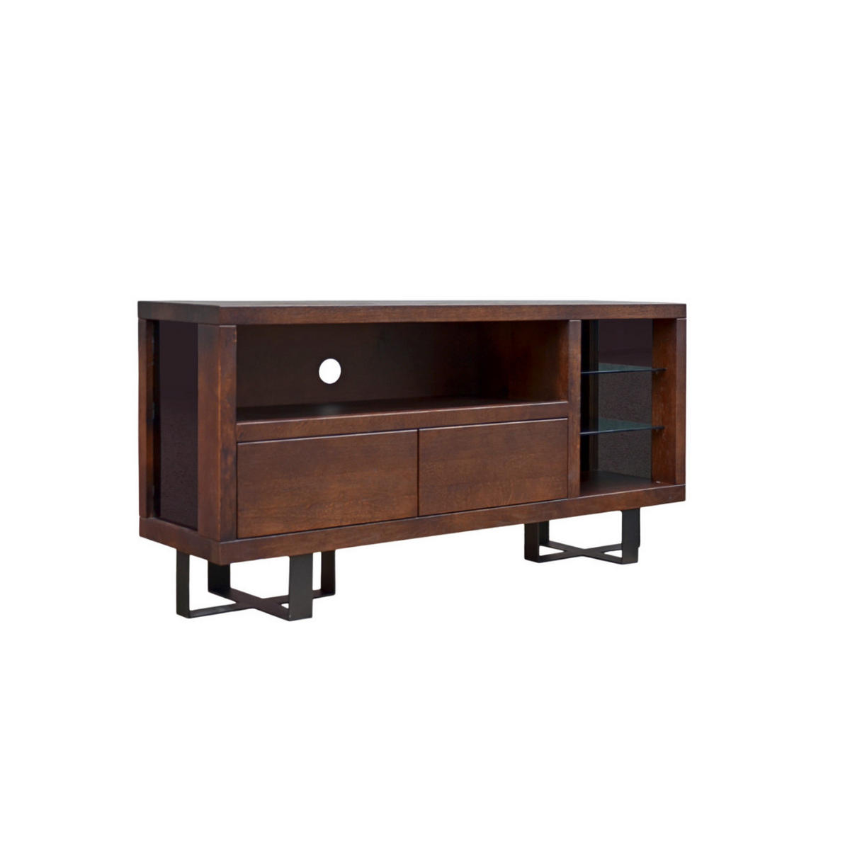 TV-SCHRANK aus Massivholz auf metallenen Beinen MOCCA - Eichefarben, Holz (140/70/40cm) - Rawood Furniture