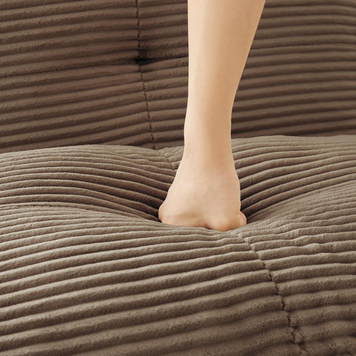 ECKSOFA modular ohne Aufbau Cord Brown - Braun, Kunststoff (177/297cm) - Meubliv