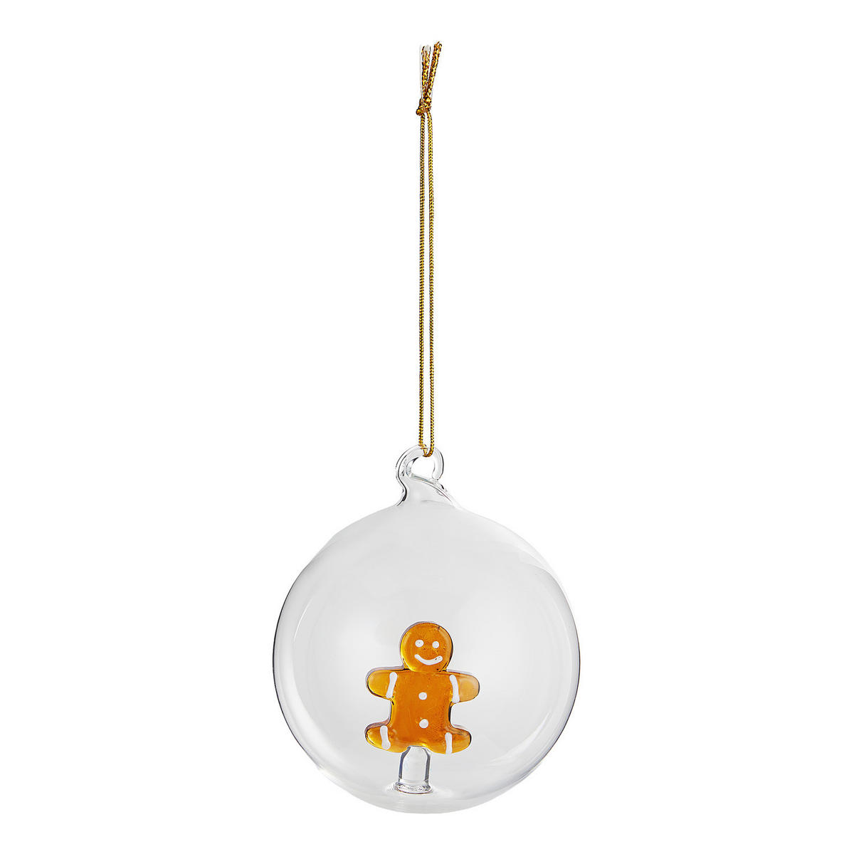 CHRISTBAUMKUGEL Hang On Lebkuchenmann - Transparent, Glas (8/8/9cm) - Butlers