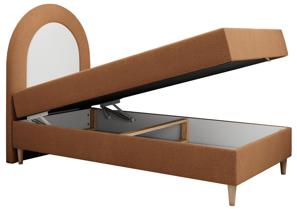 BOXBETT NEST 90/180 Orange Struktur - H3 - Orange, Holz/Textil (90/180cm) - MKS