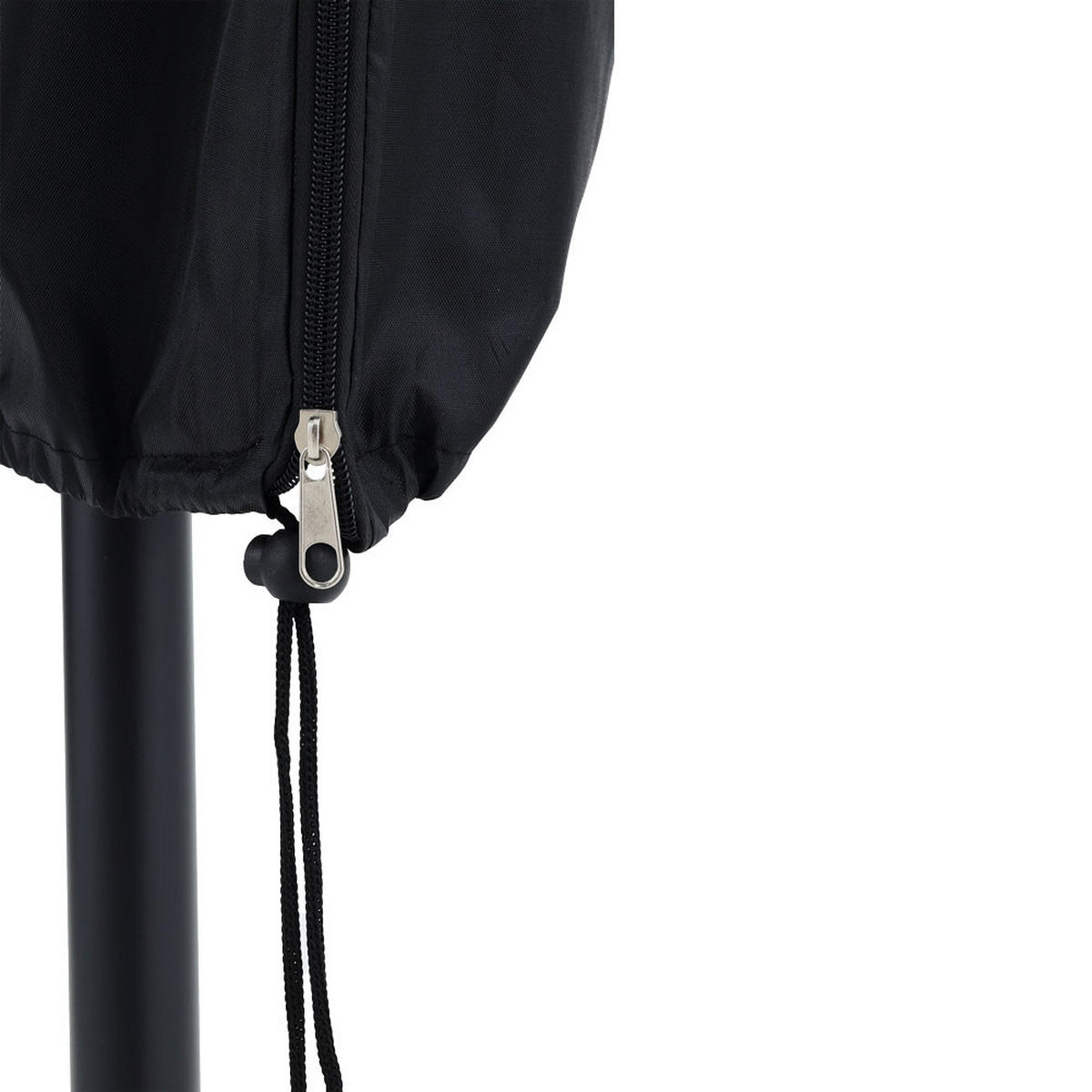 SCHUTZHÜLLE für Sonnenschirm aus Oxford-Gewebe mit PVC in Schwarz wasserdicht UV-beständig mit Reißverschluss und Kordelzug 30/48 × 185 cm - Schwarz, Kunststoff (30/185cm) - Livingandhome