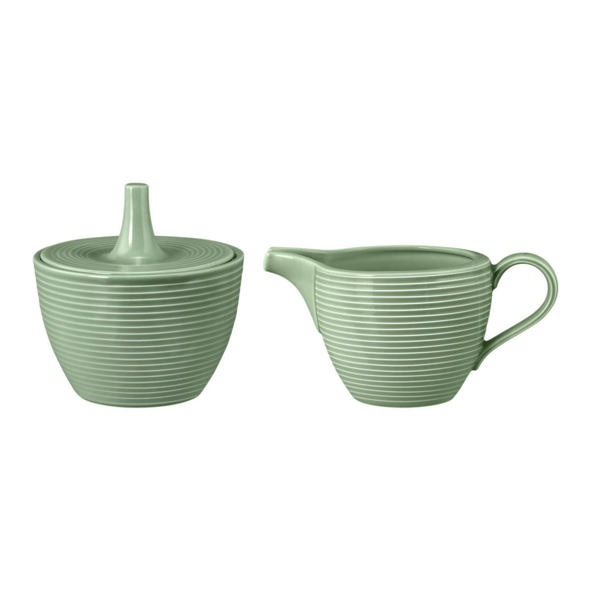 MILCH & ZUCKER SET Beat Color Glaze Salbeigrün - Grün, Keramik (1/1cm) - Seltmann Weiden