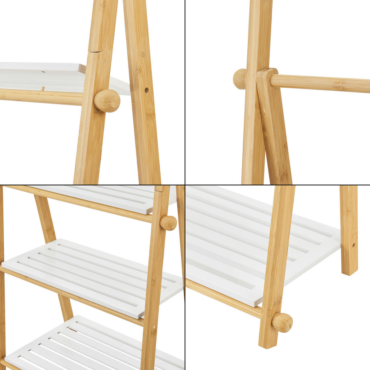 HANDTUCHSTÄNDER Lapinjärvi - Naturfarben, Holz (53/152/31cm) - [en.casa]