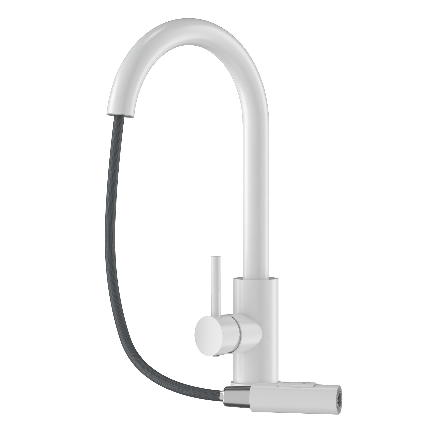 SPÜLBECKEN mit Batterie und Siphon - Weiß, Kunststoff/Stein (50/40/18cm) - Granitan