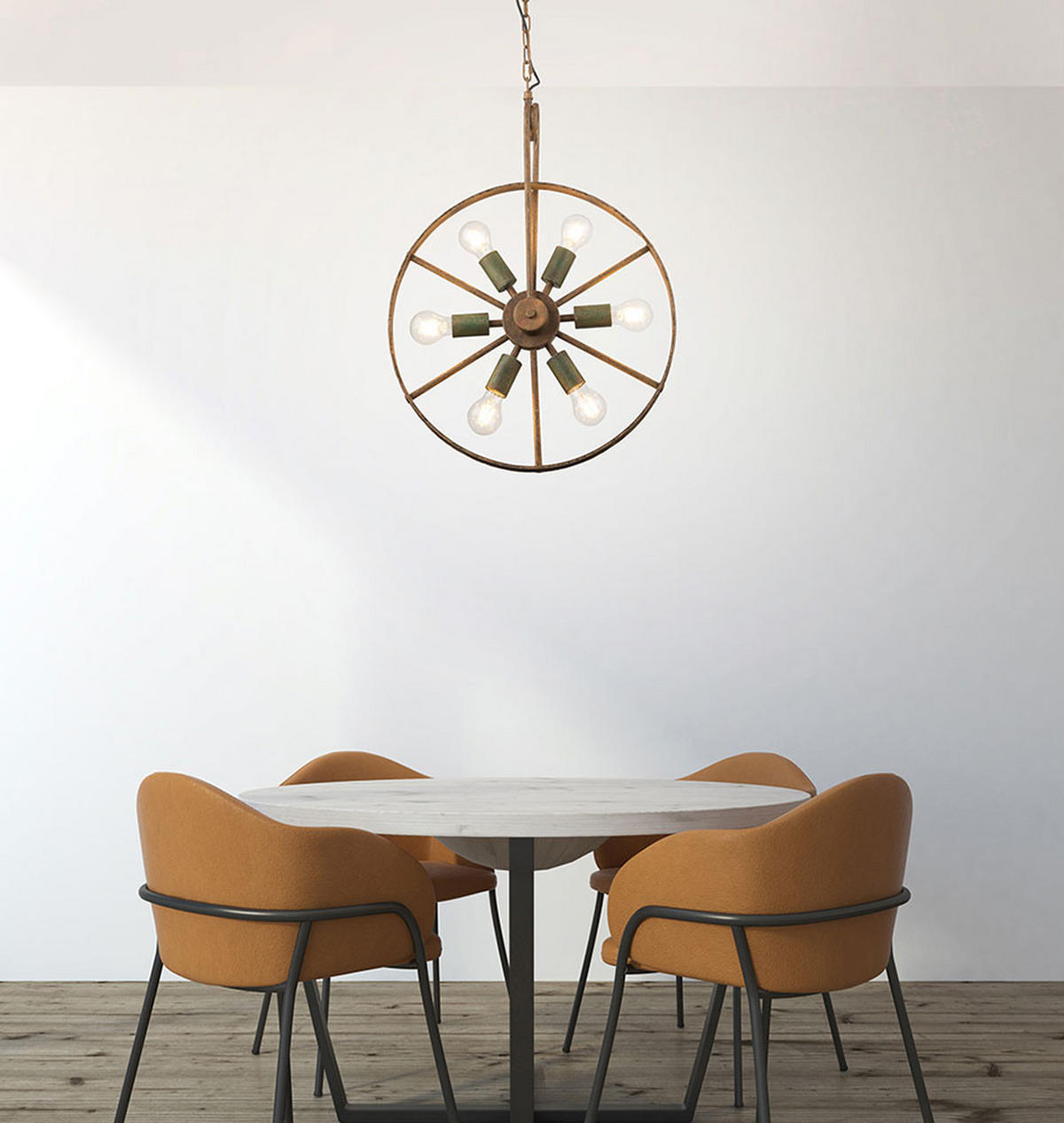 HÄNGELEUCHTE Metall Rostoptik Braun - Braun, Metall (50/50/133cm) - Globo Lighting