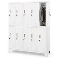 UMKLEIDESCHRANK Spind BERLIN 10 Abteile 172x136x45cm Weiß - Weiß, Metall (136/172/45cm) - DELUKE
