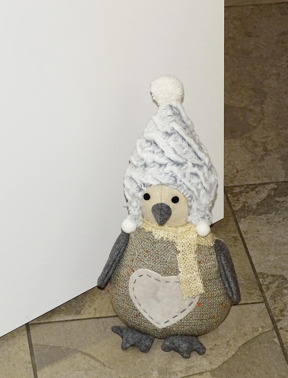 TÜRSTOPPER Pinguin Snowy - Grau, Textil (14/8cm) - Lashuma