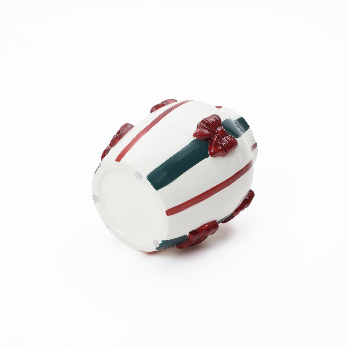 KERAMIKVASE, Schleifen-Design, D9,4 cm, H21 cm - Weiß, Keramik (22cm) - Hometopia