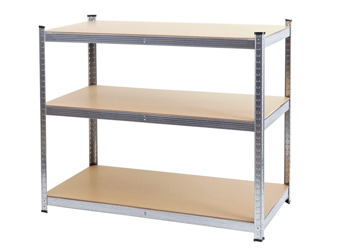 SCHWERLASTREGAL Silbergrau, Braun - Braun/Grau, Metall (121/200/61cm) - MCW