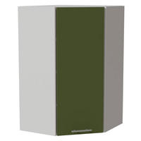 ECKHÄNGESCHRANK Brerra RAL 6025 farngrün Matt / Weiß Matt 60 / 60 / 96cm - Weiß/Grün, Holz/Holzwerkstoff (60/96/60cm) - Feldmann-Wohnen