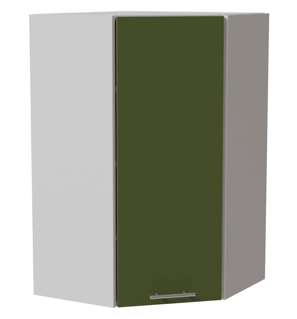 ECKHÄNGESCHRANK Brerra RAL 6025 farngrün Matt / Weiß Matt 60 / 60 / 96cm - Weiß/Grün, Holz/Holzwerkstoff (60/96/60cm) - Feldmann-Wohnen