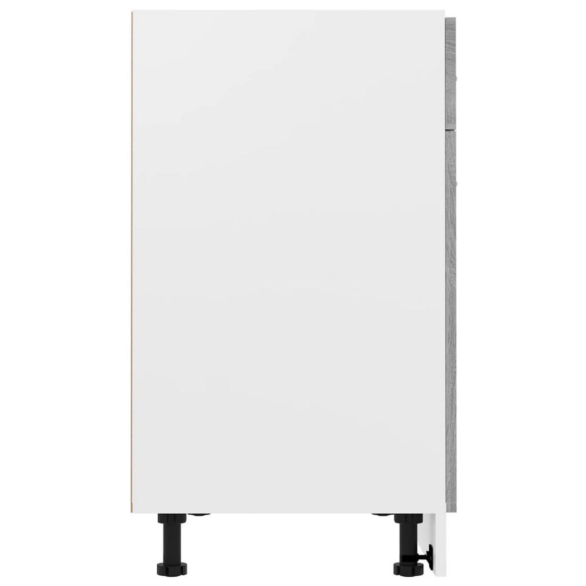 KÜCHENUNTERSCHRANK Lyon mit 2 Türen, 1 Schublade 80/46/81,5 cm aus Holzwerkstoff Grau Sonoma Dekor - Grau/Silbereichenfarben, Holz/Metall (80/81.5/46cm) - vidaXL