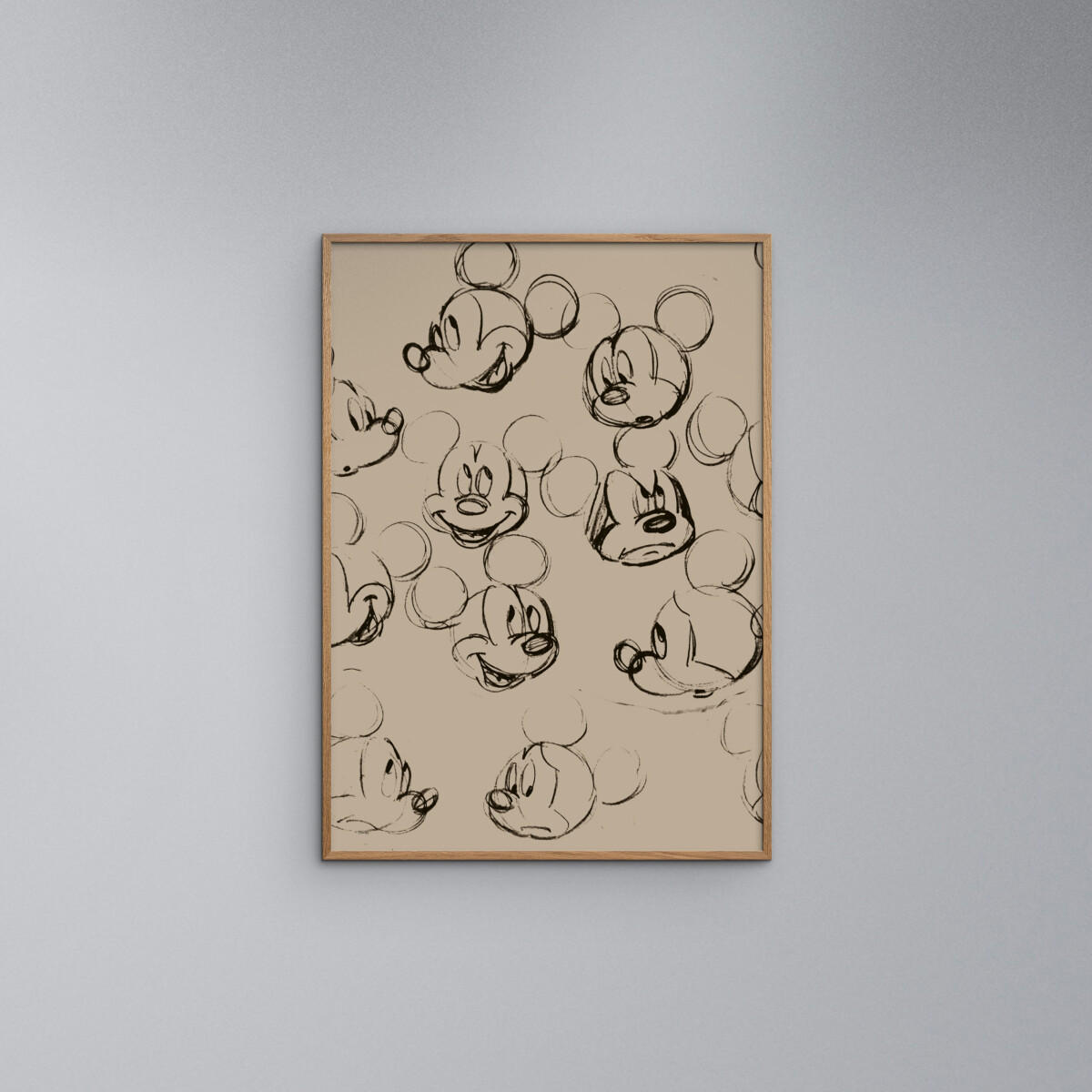 POSTER Disney - Mickey Mouse Vintage Drawing No. 01 - Braun, Papier (50/70/0.1cm) - Poster&Frame