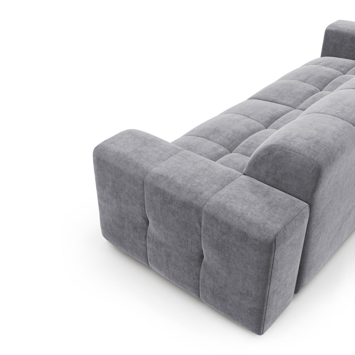 SCHLAFSOFA GERADE Samt Betongrau 230cm - Grau, Textil (230/45/32cm) - Sia Home