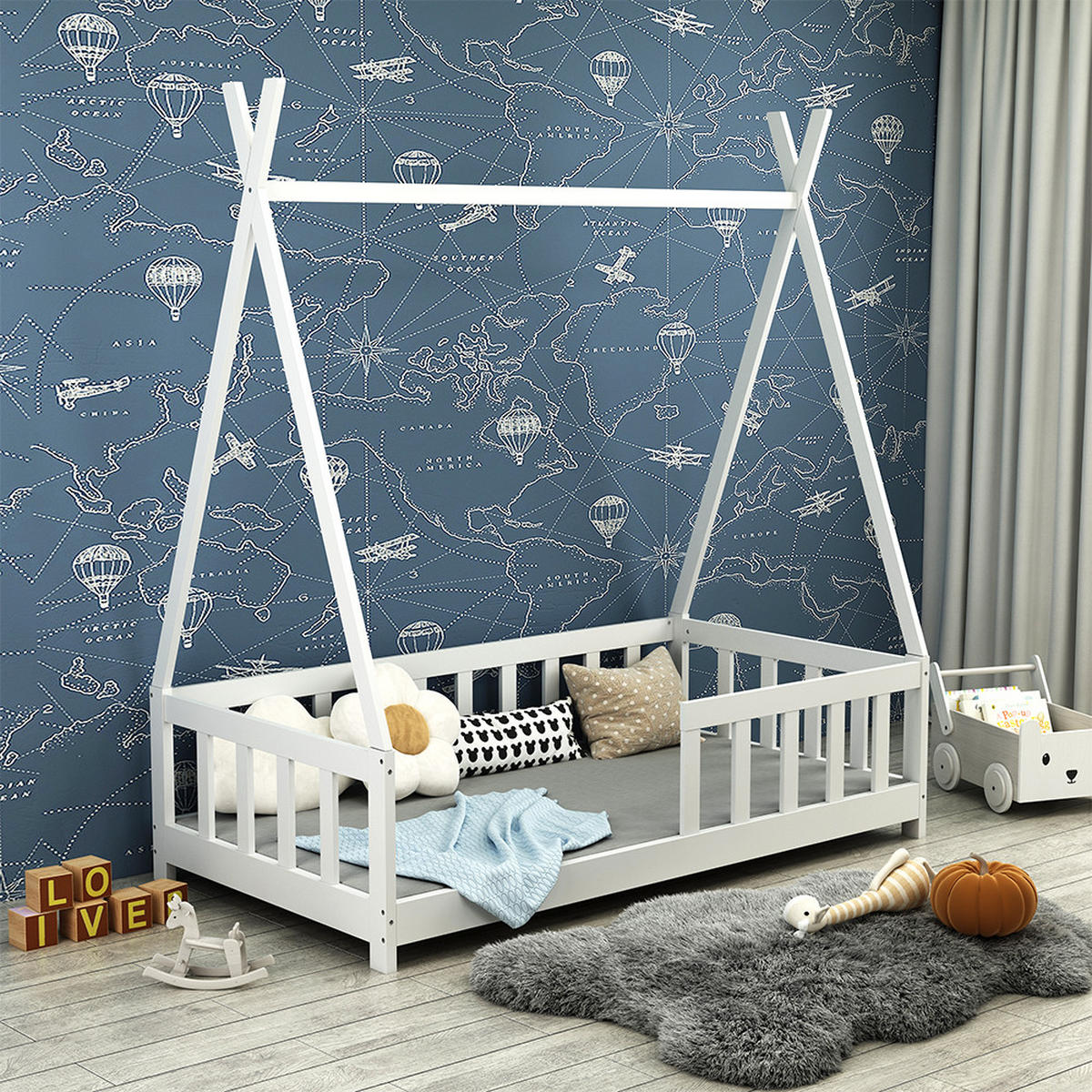 DOMEČKOVÁ POSTEL Susanna Bílá - bílá, kompozitní dřevo (80/160cm) - VitaliSpa