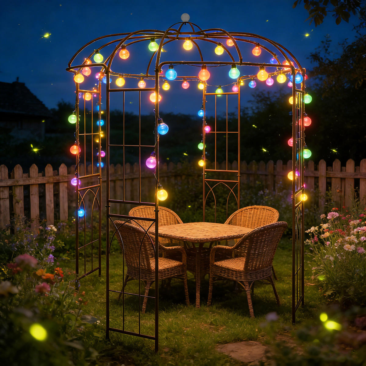 ROSENPAVILLON - Dunkelgrün, Metall (211/275/211cm) - Relaxdays