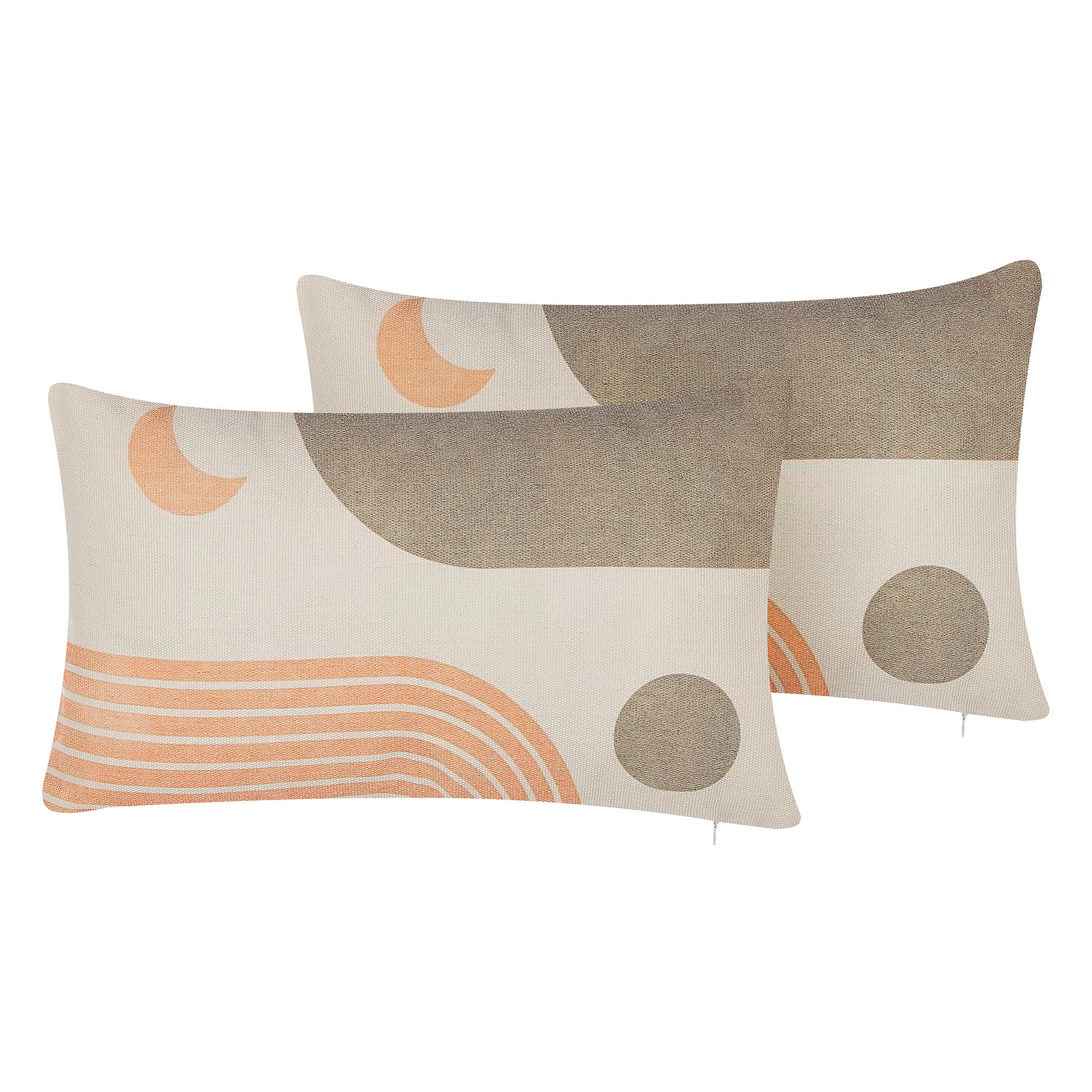 DEKOKISSEN 2er-Set Bunt 30/50 cm Melampodium - Multicolor, Naturmaterialen/Textil (30/50cm) - Beliani