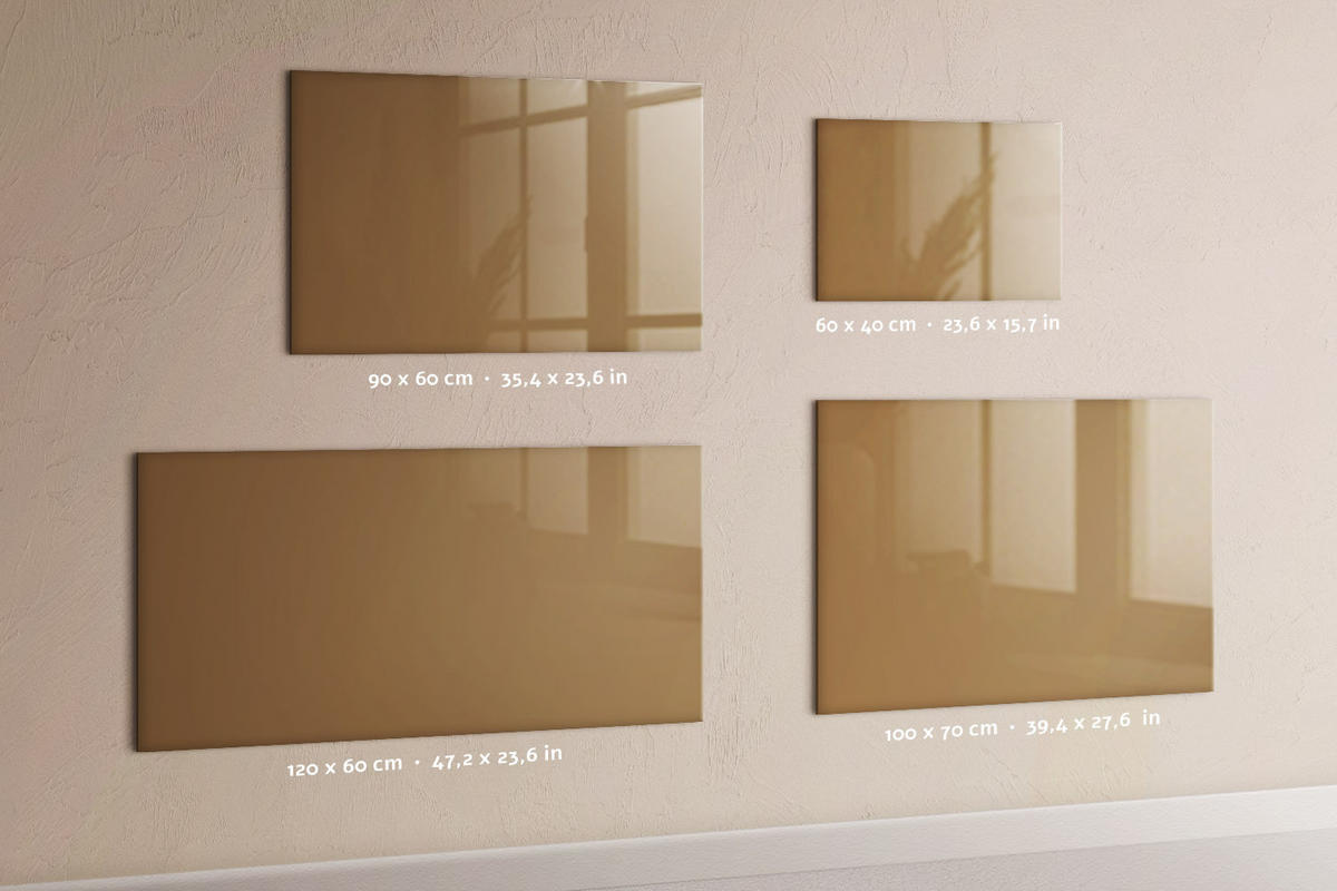 MAGNETTAFEL 100x70 Beige schwarzer Marker - Beige, Glas (100/0.4/70cm) - TULUP