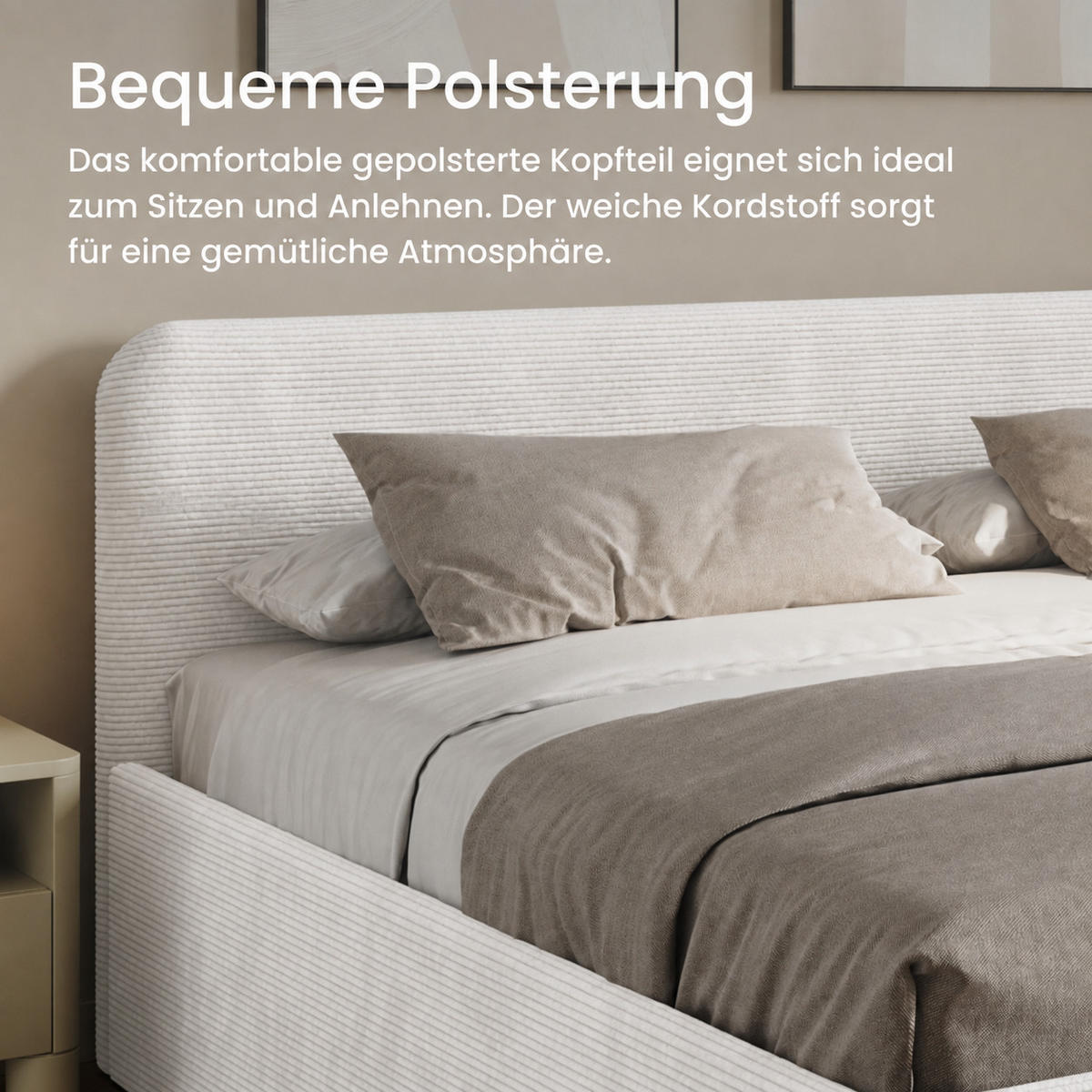 POLSTERBETT mit Bonnell-Matratze 200x200 cm in Weiß - Weiß, Holzwerkstoff/Textil (200/200cm) - Home Collective
