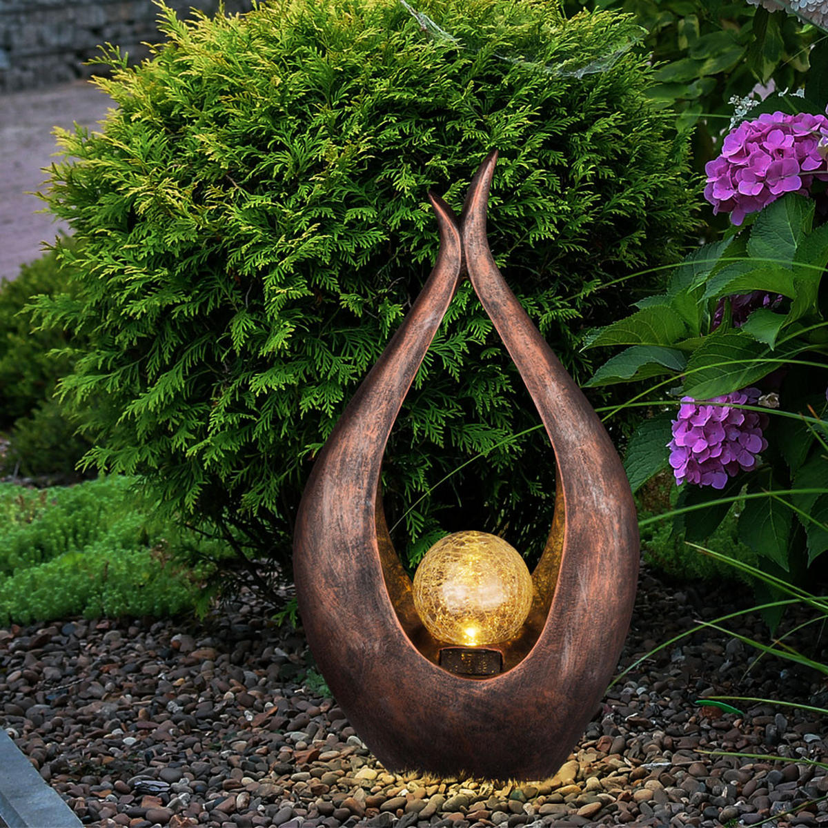 LED AUSSENLEUCHTE MONA Bronze Glas - Bronzefarben, Glas/Kunststoff (13/47.5/25cm)