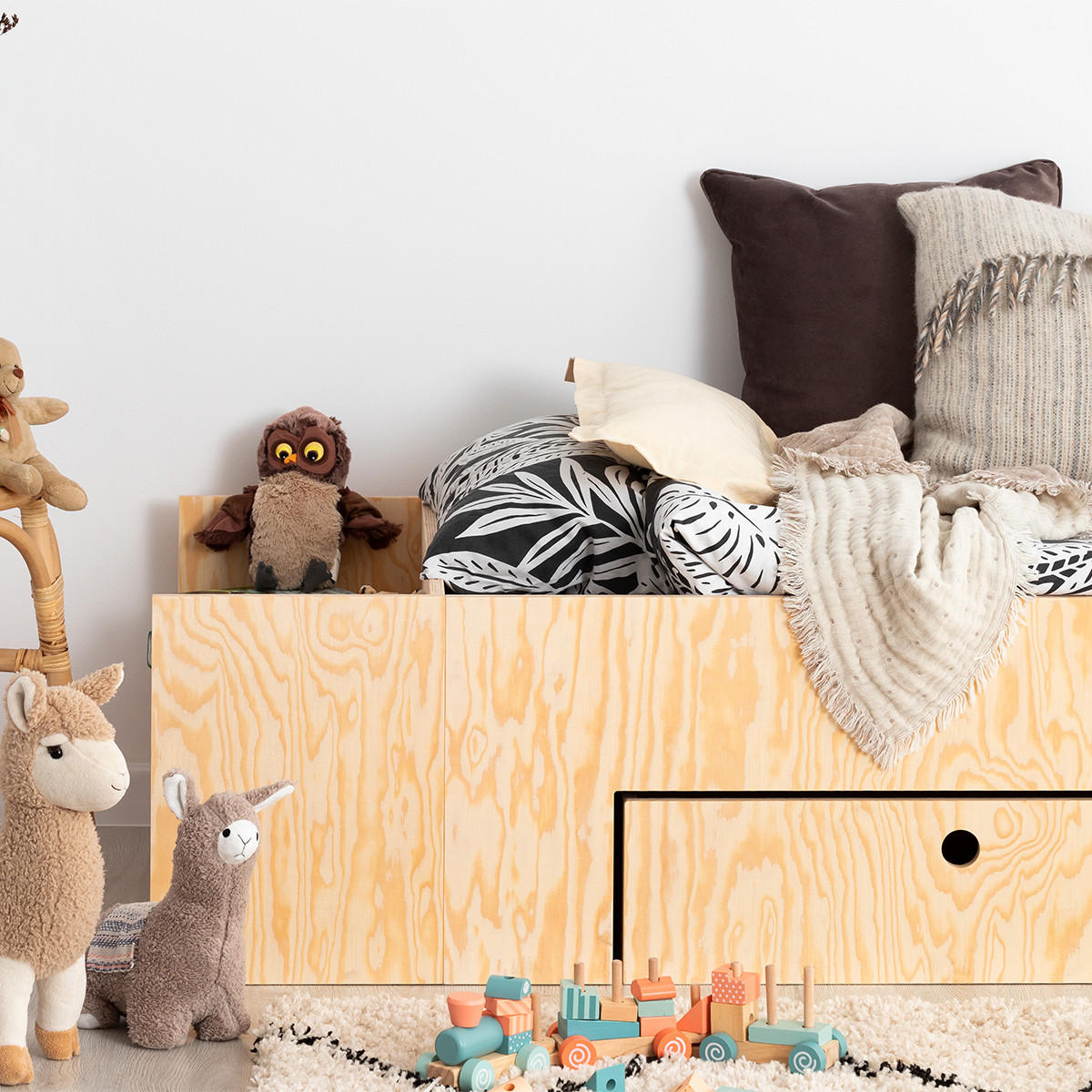 POSTEL 90/190 Tristan Přírodní dřevo - hnědá, dřevo (90/190cm) - Petits-meubles