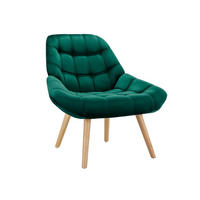 SESSEL - Samt - Grün - LUOSTO - Grün, Textil (79/83/87cm) - Vente-Unique