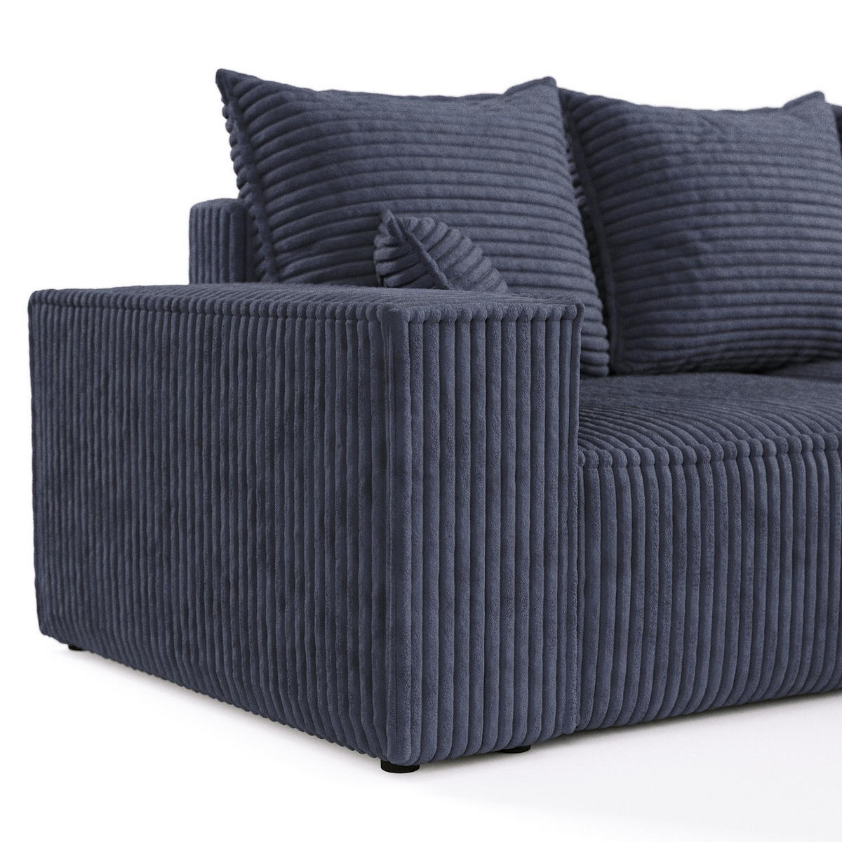 ROHOVÁ SEDAČKA SENSO, textil, Námořnická modrá - černá/tmavě modrá, dřevo/kompozitní dřevo (255/148cm) - AltaBeds