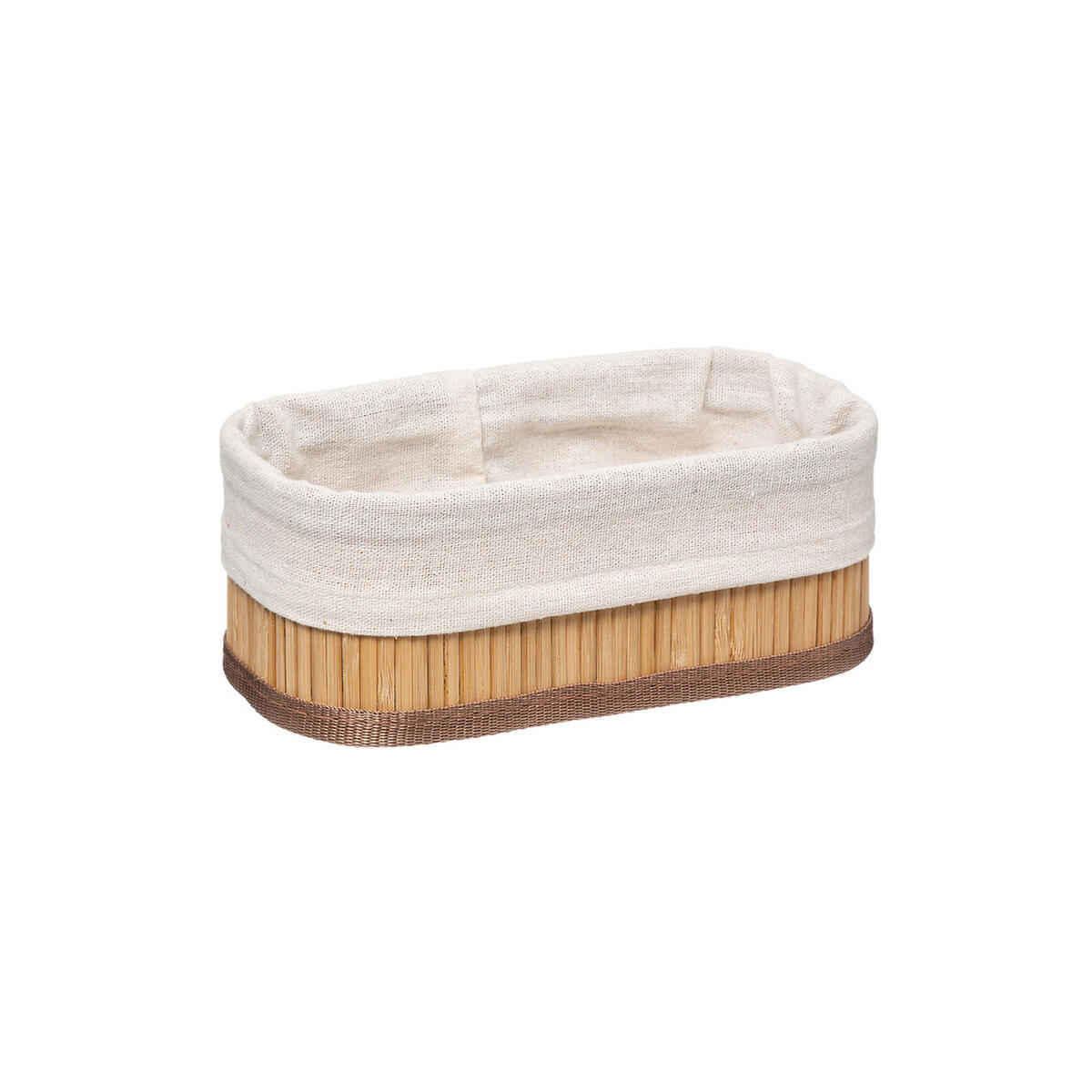 AUFBEWAHRUNGSKORB Set 3-tlg., Bambus, Polyester - Braun, Holz (20.5/12/30cm) - 5five Simply Smart