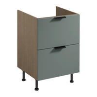 SPÜLENUNTERSCHRANK D60IN AX – Sorento Grün – Grün / Eiche - Eichefarben/Grün, Holzwerkstoff (60/87/52cm) - ROYAL24_MARKT