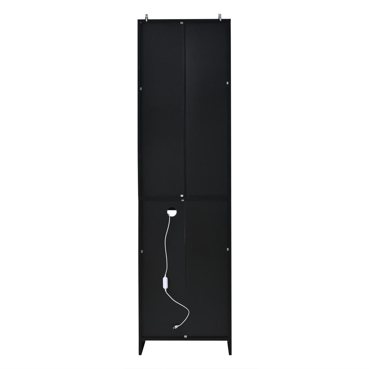VITRINE LED Schwarz Stauraum Buffetschrank Wohnzimmerschrank modern - Schwarz, Holzwerkstoff (40/180/50cm) - FLIEKS