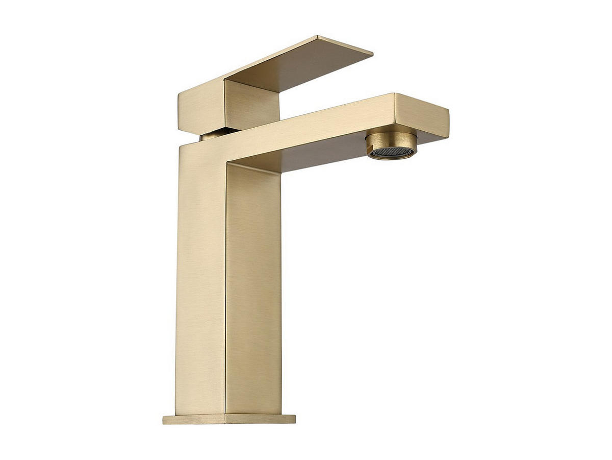 WASCHTISCHARMATUR - 15.3 cm x 4.9 cm - metall - goldfarben Canilas - Goldfarben, Metall (15.3/17.8/4.9cm) - Vente-Unique