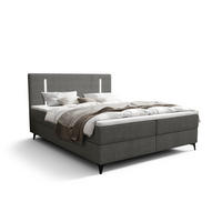 BOXBETT mit Matratze H3 und Topper ONO 180x200 CURIO 93 - Grau, Textil (180/200cm) - Bedante