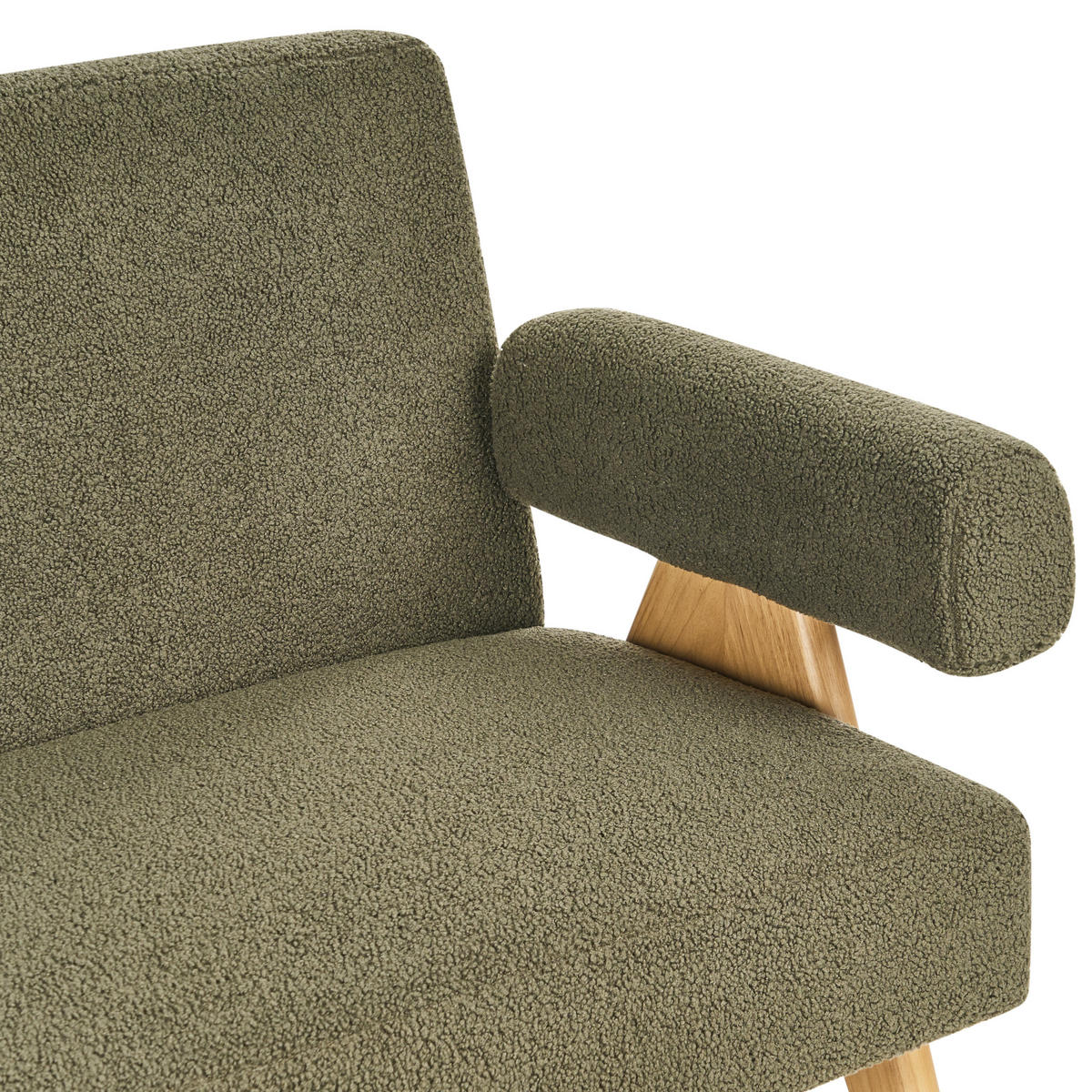 2-SITZER-SOFA Bouclé Grün/Hellbraun Tamre - Braun/Grün, Textil (148/79/78cm) - Beliani