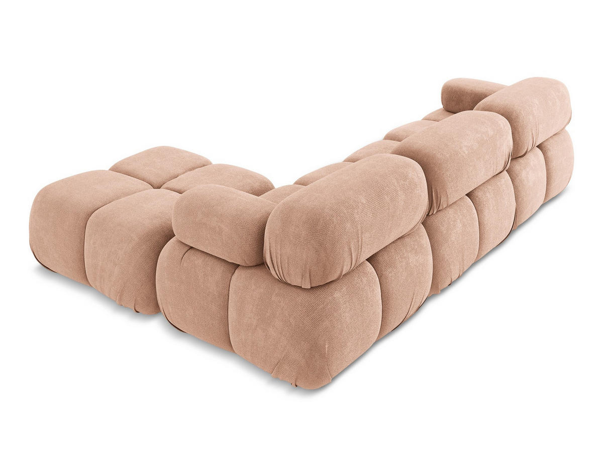 ECKSOFA Beidseitig Chenille Stoff Pink - Pink/Koralle, Kunststoff/Textil (285/191cm) - Makamii