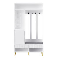 GARDEROBE 100/180/35 cm Weiß aus MDF mit Sitzbank und Schubladen - Weiß, Holzwerkstoff (35/180/100cm) - OKMYHOME