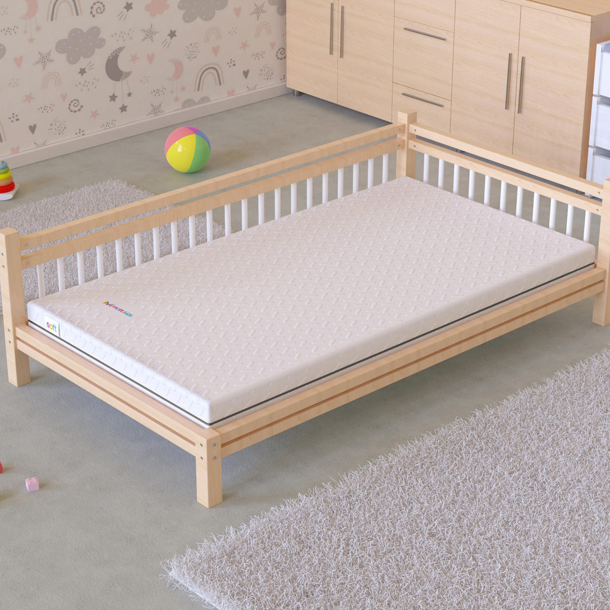 SPIELTEPPICH & Kindermatratze 2in1 Spiel und Schlafmatte Junge - Multicolor, Textil (130/140cm) - Gowoll