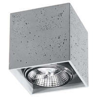 DECKENLEUCHTE Beton Grau Würfel - Grau, Stein (14/14/14cm)